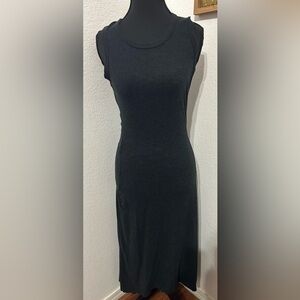 James Perse Ruched Tank Dress in Charcoal Grey/ Black - Size 0